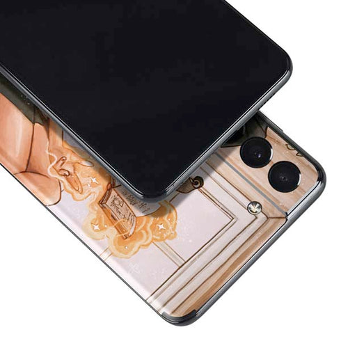 Cozy Autumn Library Witch with Cat and Coffee by Ivy Dolamore Galaxy S21 Plus 5G Skin